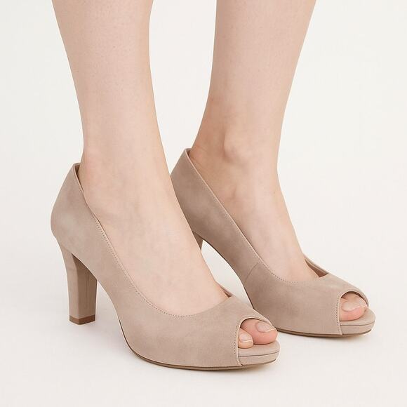 Kelly & Katie Blush Faux Suede Peep Toe Pumps Women’s Size 6 - Picture 1 of 12